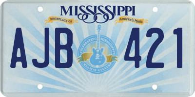 MS license plate AJB421