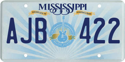 MS license plate AJB422