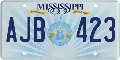 MS license plate AJB423