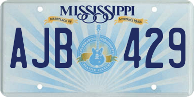 MS license plate AJB429