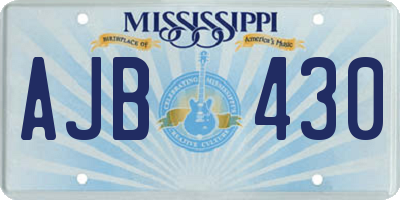 MS license plate AJB430