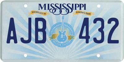 MS license plate AJB432