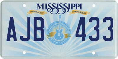 MS license plate AJB433