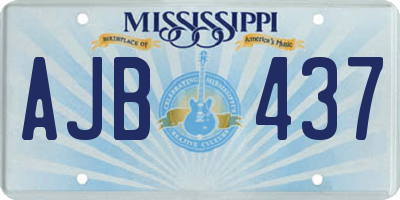 MS license plate AJB437