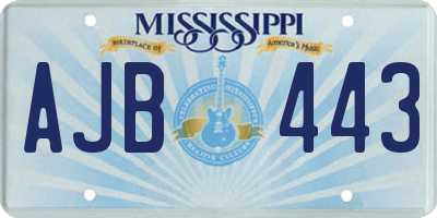 MS license plate AJB443