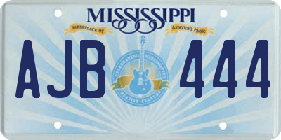 MS license plate AJB444