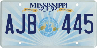 MS license plate AJB445