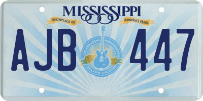 MS license plate AJB447