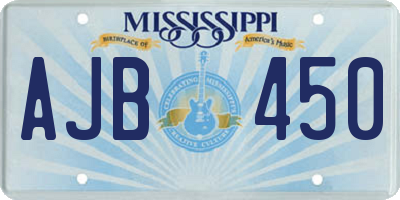 MS license plate AJB450
