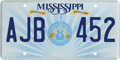 MS license plate AJB452