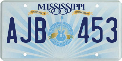 MS license plate AJB453