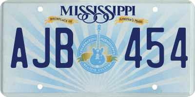 MS license plate AJB454