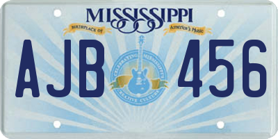 MS license plate AJB456