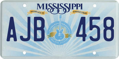 MS license plate AJB458