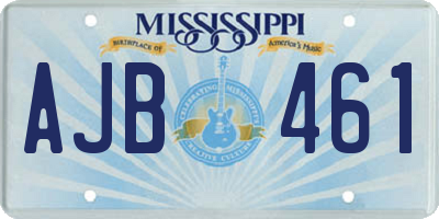 MS license plate AJB461