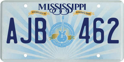 MS license plate AJB462