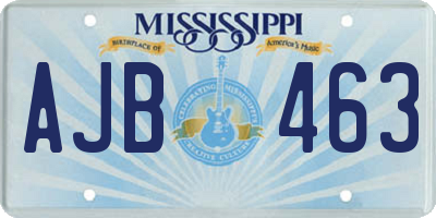 MS license plate AJB463