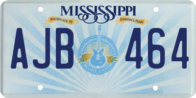 MS license plate AJB464