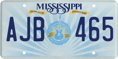 MS license plate AJB465