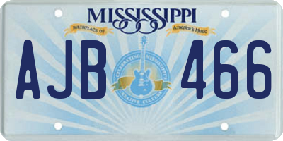 MS license plate AJB466