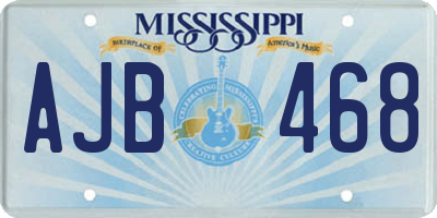 MS license plate AJB468