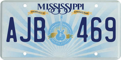 MS license plate AJB469