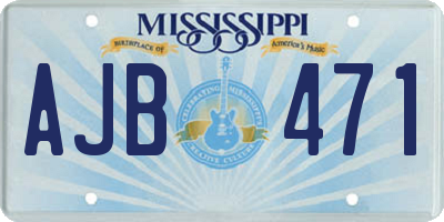 MS license plate AJB471