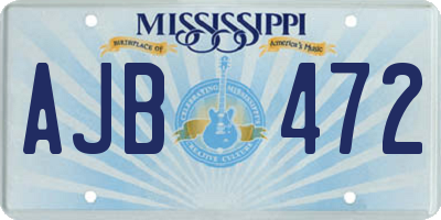 MS license plate AJB472