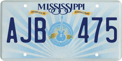 MS license plate AJB475