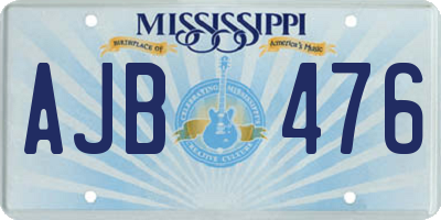 MS license plate AJB476
