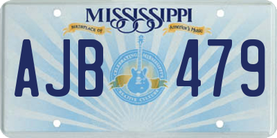 MS license plate AJB479