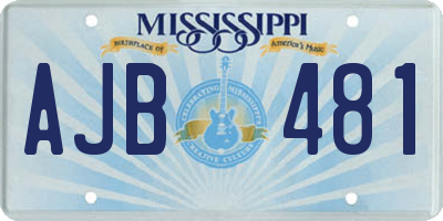 MS license plate AJB481