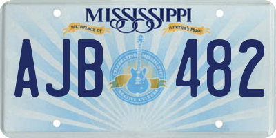 MS license plate AJB482