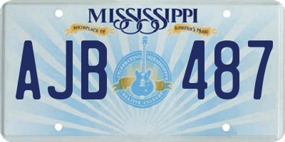 MS license plate AJB487