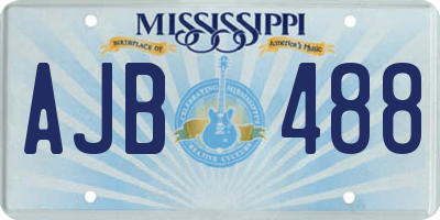 MS license plate AJB488