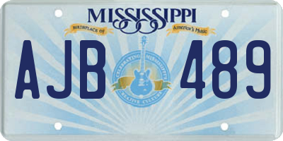 MS license plate AJB489