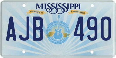 MS license plate AJB490