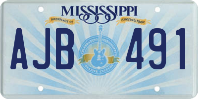 MS license plate AJB491