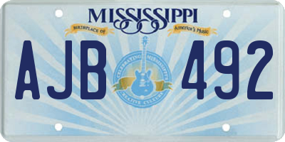 MS license plate AJB492