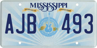 MS license plate AJB493