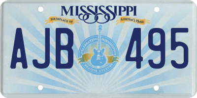 MS license plate AJB495
