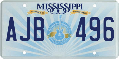 MS license plate AJB496