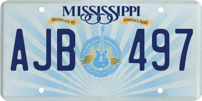 MS license plate AJB497