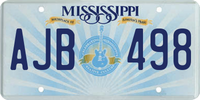 MS license plate AJB498