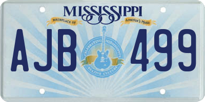 MS license plate AJB499