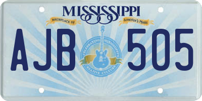 MS license plate AJB505