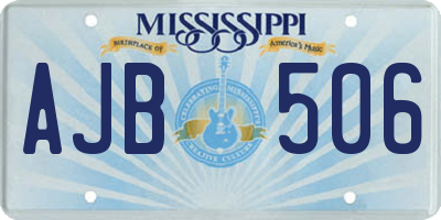 MS license plate AJB506