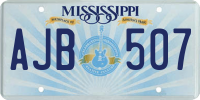 MS license plate AJB507