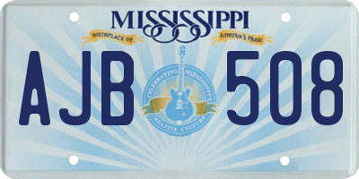 MS license plate AJB508