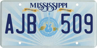 MS license plate AJB509